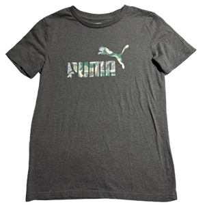 Puma Gray Graphic T-Shirt Youth Boy Size Large 14-16 Activewear Athletic Casual